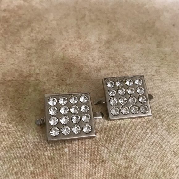 Vintage Other - Vintage Metal & Crystal Shoe Clips